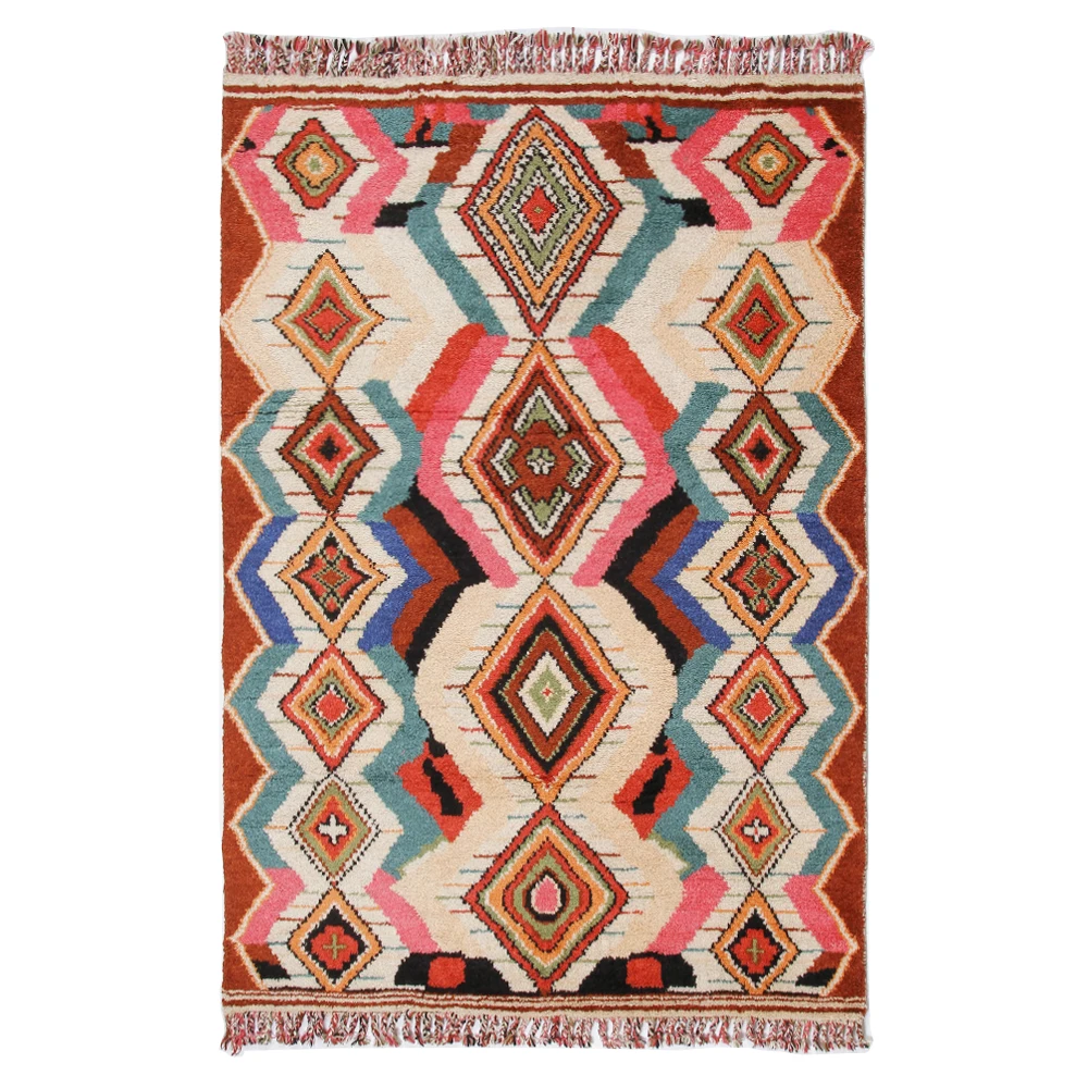 Шерсть ковер килим геометрический Богемия индийский плед розовый полосатый современный дизайн в скандинавском стиле