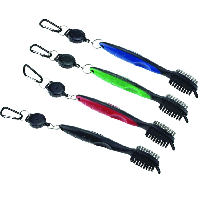 Golf Clean Brush and Club Groove Cleaner with 2ft Retractable Zip-Line Golf Clean Brush and Club Groove Cleaner with 2ft Retractable Zip-Line