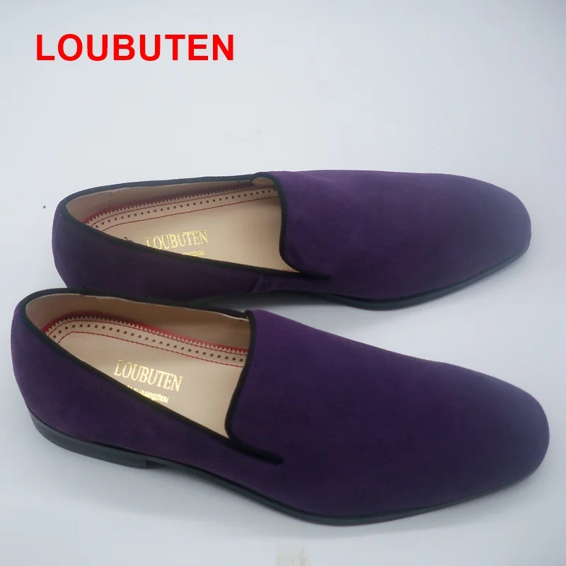 Slip Pisos Picture Zapatos Oscuro Fumar De on Púrpura Transpirables Vestir Ante Holgazán Louboutin Del Diseñador Holgazanes As Hombres Verano Los Moda SRxB6Aq