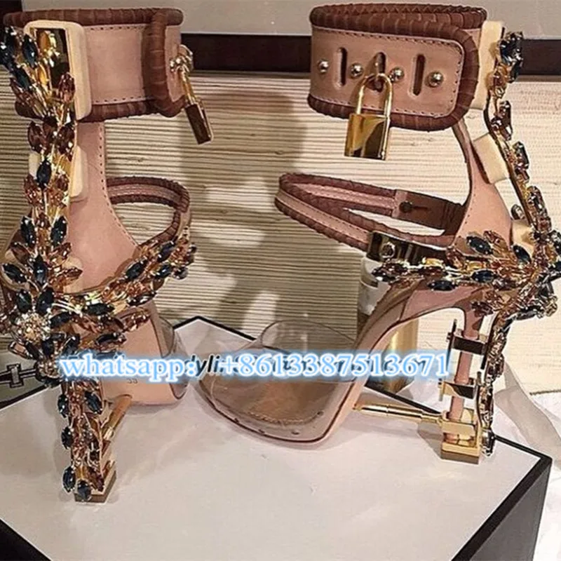 jewel embellished perspex heels
