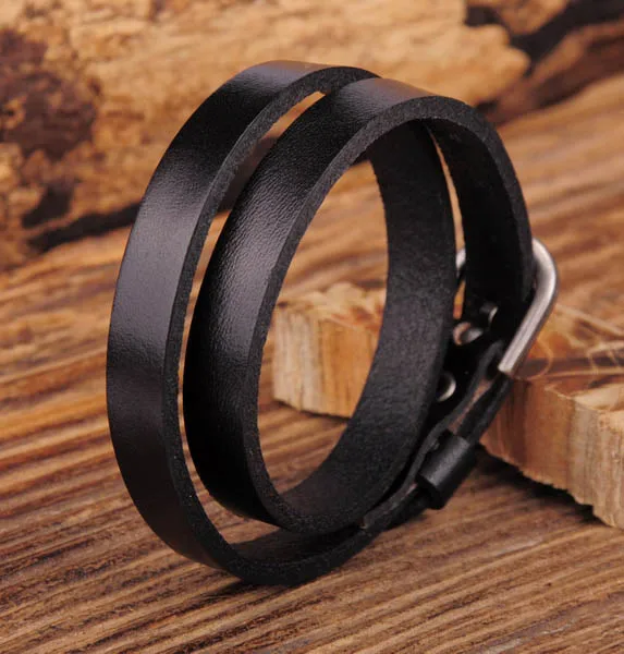 Fivela de Couro Lote Biker Rock Clássico Duplo Envoltório Couro Pulseira Manguito Novo G557 8 pc 6 High Quality Joias e Acessórios
