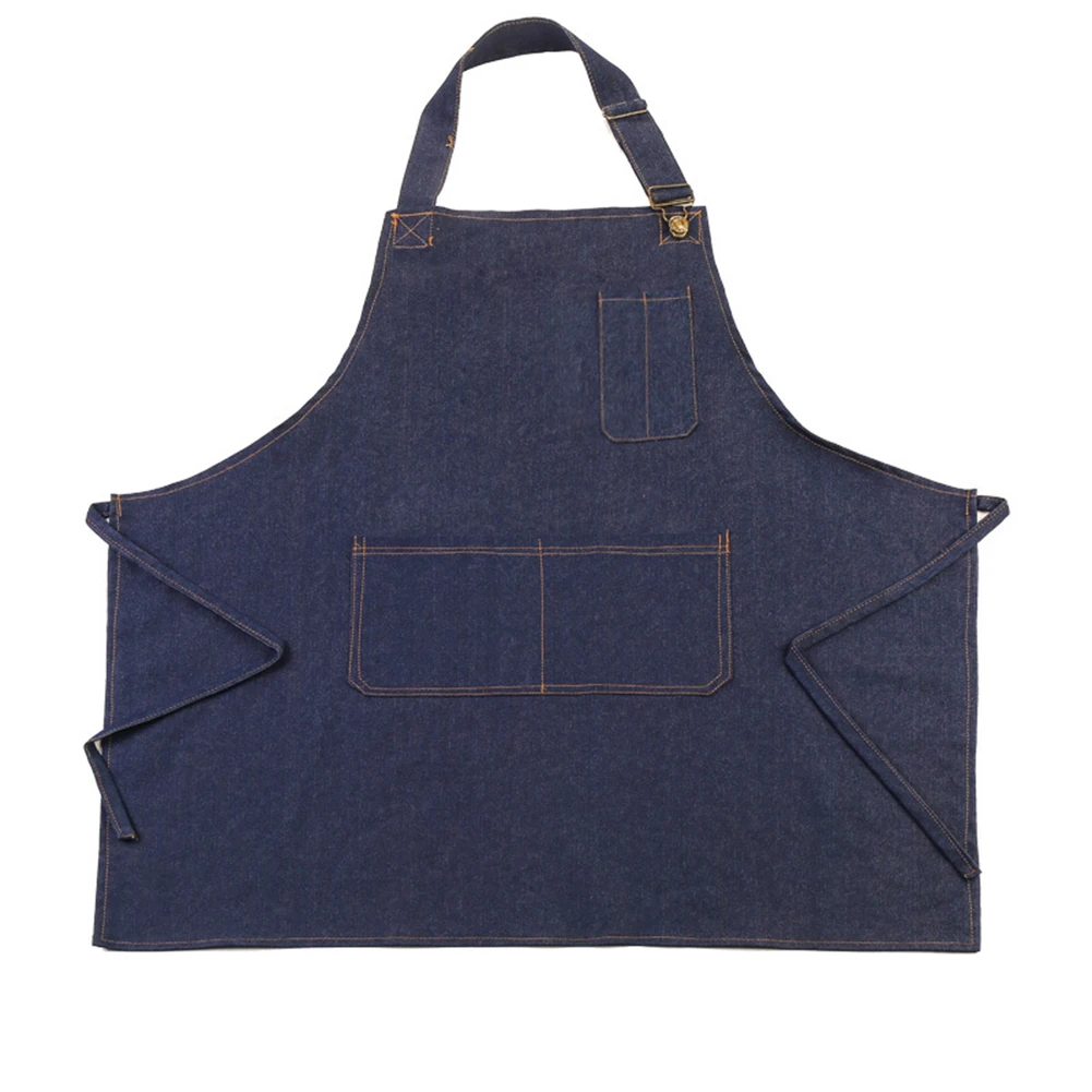 Hot Kitchen Denim Aprons Pocket Adjustable Apron Work Cooking Chef Artist Waiter Tablier new