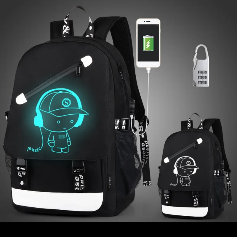 Водонепроницаемый eenagers студент Сумки для зала Senkey Стиль мультфильм USB зарядки рюкзак аниме световой школьные сумки Для женщин Для мужчин рюкзак j4