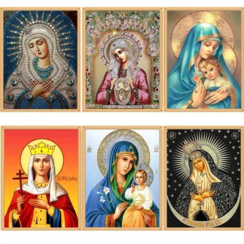 

Fine Time DIY Diamond Painting Cross Stitch kit Religion Icon 5d Diamond Embroidery Mosaic New Year Decoration Gift