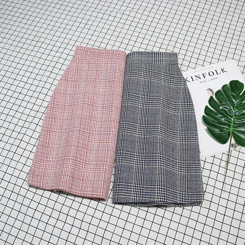 Повседневная мини-юбка А-силуэта, женская сексуальная клетчатая юбка с высокой талией, летняя коллекция, винтажная розовая облегающая юбка, тонкая элегантная юбка