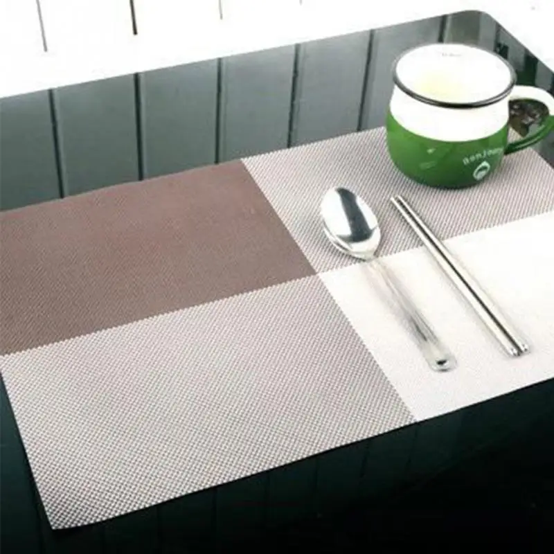 4pcs PVC Kitchen Dinning Bamboo Table Placemats for Table Mat Manteles Individuales Doilies Cup Mats Coaster Pad