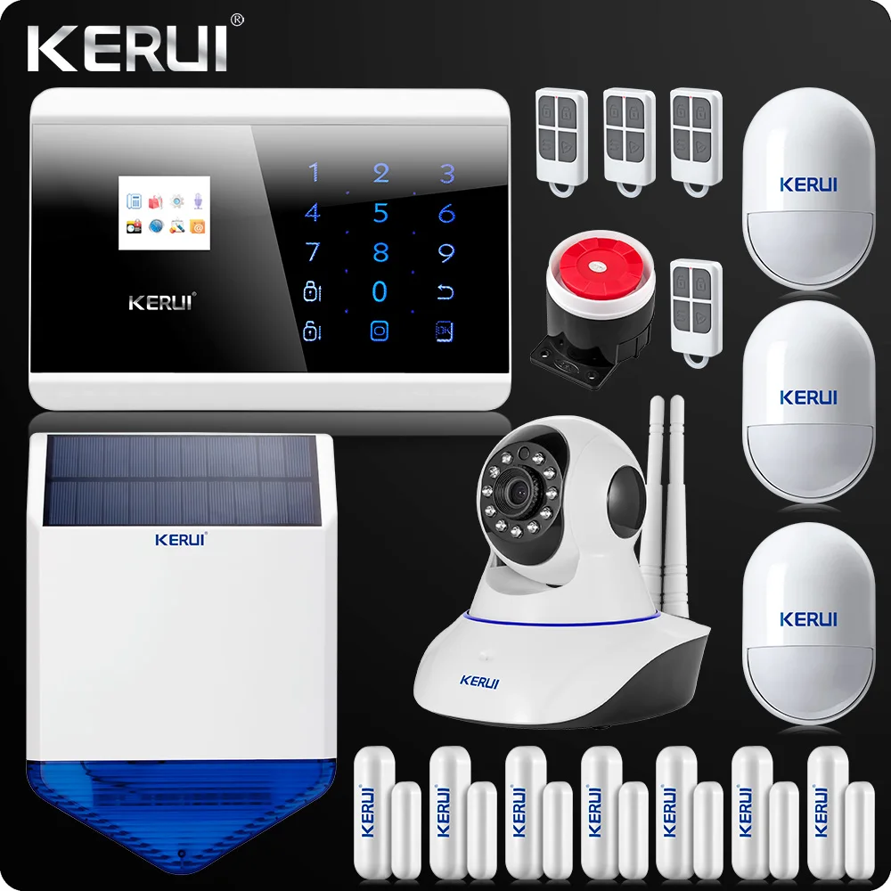 KR-8218G GSM PSTN Dual Net Wireless Home Alarm System Security Android IOS APP Touch keypad English/Russian/French/Spanish Voice