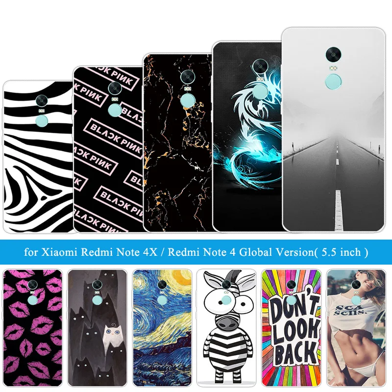 

For Xiaomi Redmi Note 4X 4 X Coque Zebra Back Cover for Xiaomi Redmi 4 Global Version Cases Silicone Phone Bag TPU Soft Shell