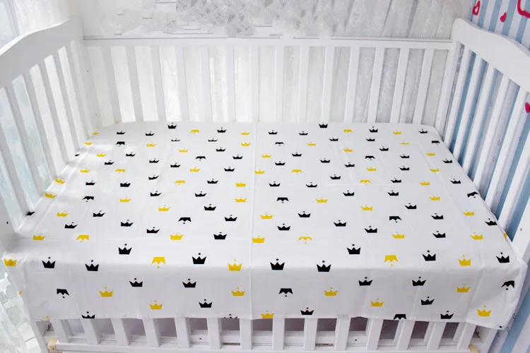 Простыня для детской кроватки s воздухопроницаемая детская простынь на резинке для новорожденных кроватки из чистого хлопка с принтом простыня для детской кроватки для мальчиков и девочек - Цвет: AS picture