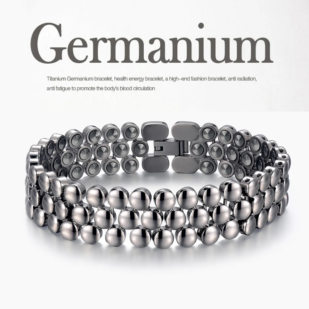 

Mesinya 99.9999% Germanium beads Titanium Energy Bracelet Healthy Therapy Bracelet for Men Women Tool Gift Jewelry Box Included
