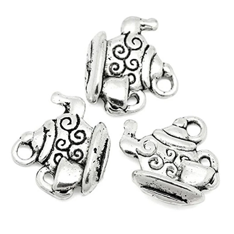 

10 x alloy TEA POT & TEA CUP 3D Charms Pendants
