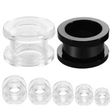 2 шт Акриловые беруши и тоннели винтовые телесные тоннели для пирсинга черные телесные тоннели измерители уха ювелирные изделия с расширителем для тела Пирсинг