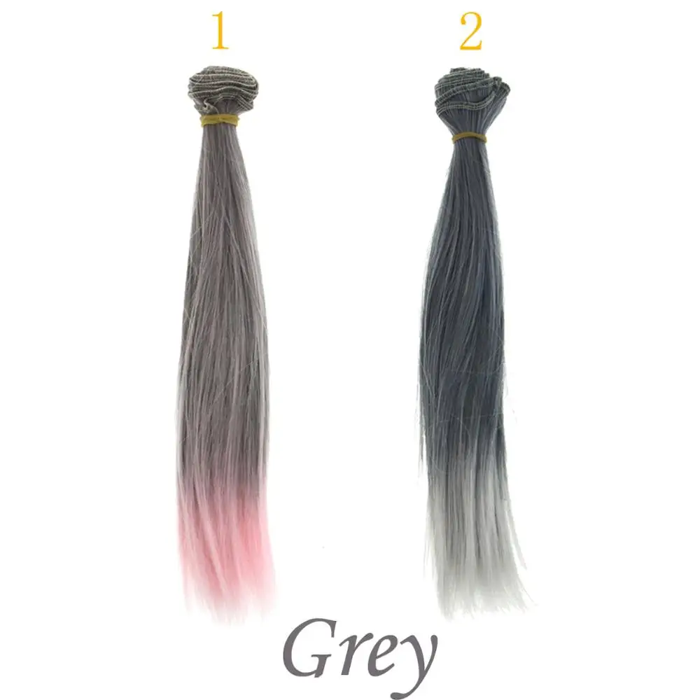 1 шт. 25*100 см прямые высокотемпературные кукольные парики DIY Волосы для SD для BJD для Blythe 1/3 1/4 1/6 аксессуары для кукол - Цвет: Grey color series