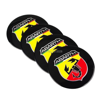 

4 x Car Styling 3D Metal Chrome Aluminium Alloy Wheel Center Cap Stickers Wheel Hub Cap Decals Emblems Badges for Fiat Abarth