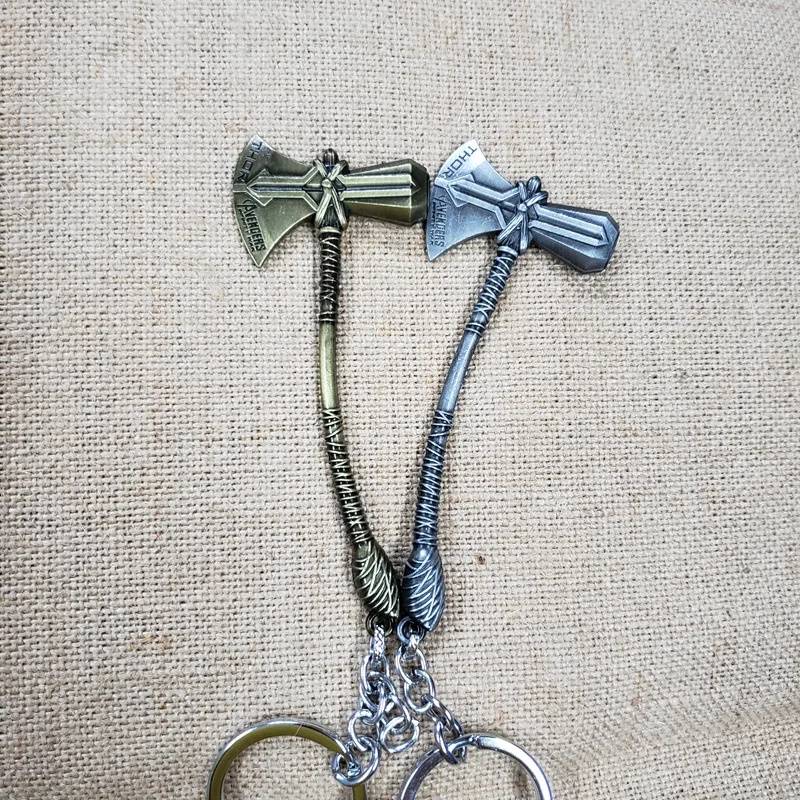 

Marvel Movie Avengers 3 Thor's Weapon Thor Axe Keychain Pendant Keyring Key Chain Ring Fob Promotion Gift CNYOWO