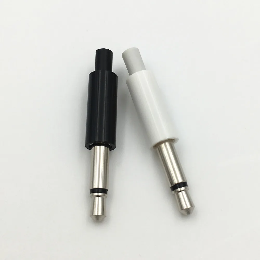 10Pcs 3.5mm Mono Headset Jack 2 Pole 3.5 Audio Plug Socket Adaptor Connector for Earphone White Black