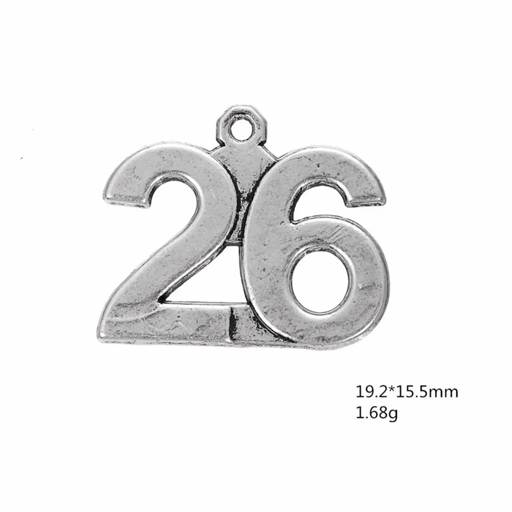 Skyrim 20 штук 26-38 Щепка металлическая застежка-счастливое число для изготовления ювелирных изделий Цепочки и ожерелья/браслет 26 27 28 29, 30, 31, 32, 33, 34, 35, 36, 37, 38