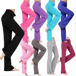 Для женщин штаны Панталоны хлопок практика Брюки для девочек Упражнение Lounge длинные брюки