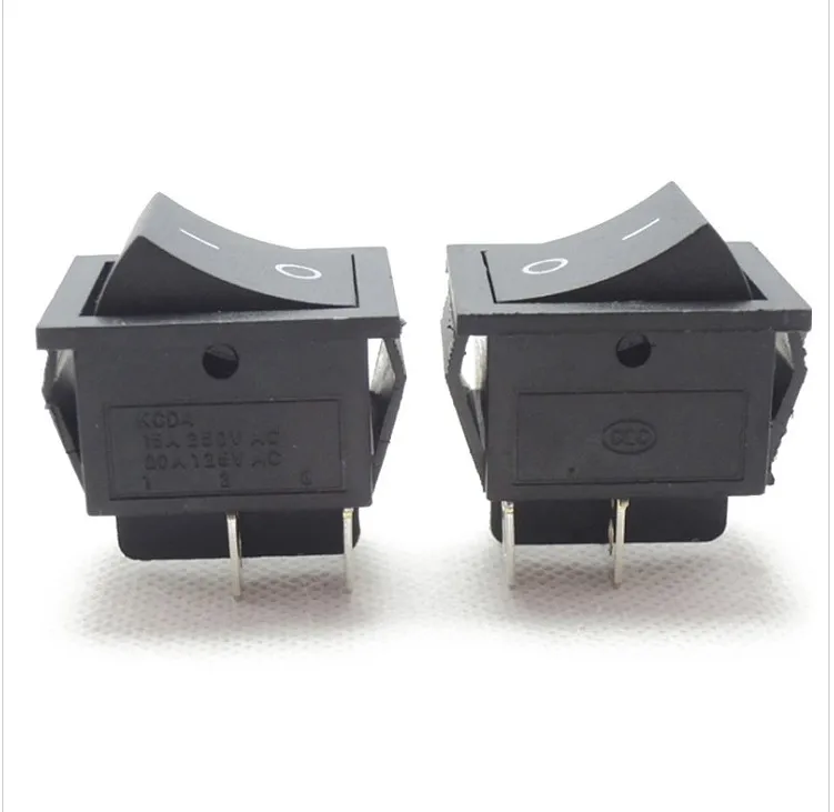 

KCD4-4P 4PIN SPST ON/OFF With light 25*31mm Rocker switch 16A 250VAC black green gules Free shipping