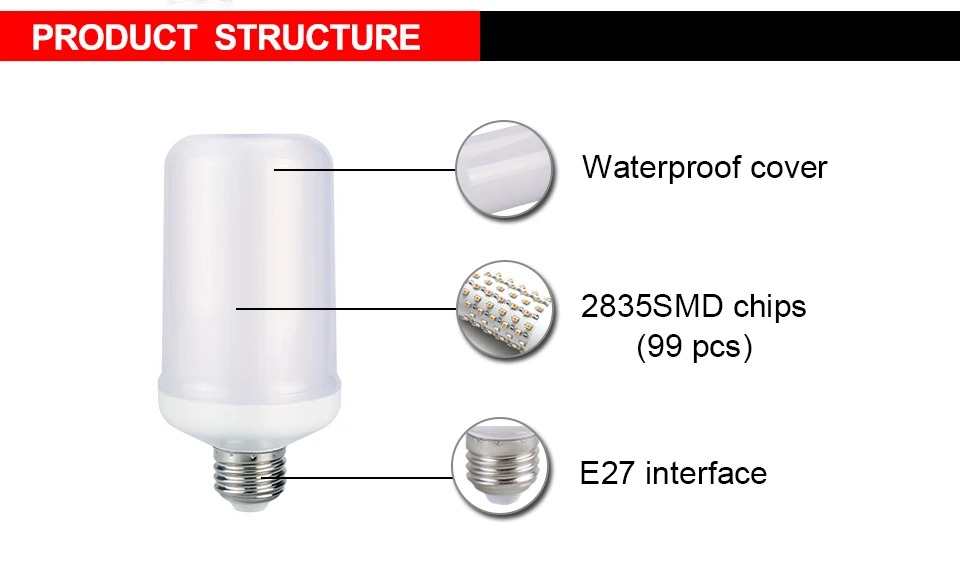 B22 E27 Led Flame Lamps E14 LED Flame Effect Light Bulb 110V 220V Flickering Emulation Fire Lights 5W Decorative Lamp (2)02