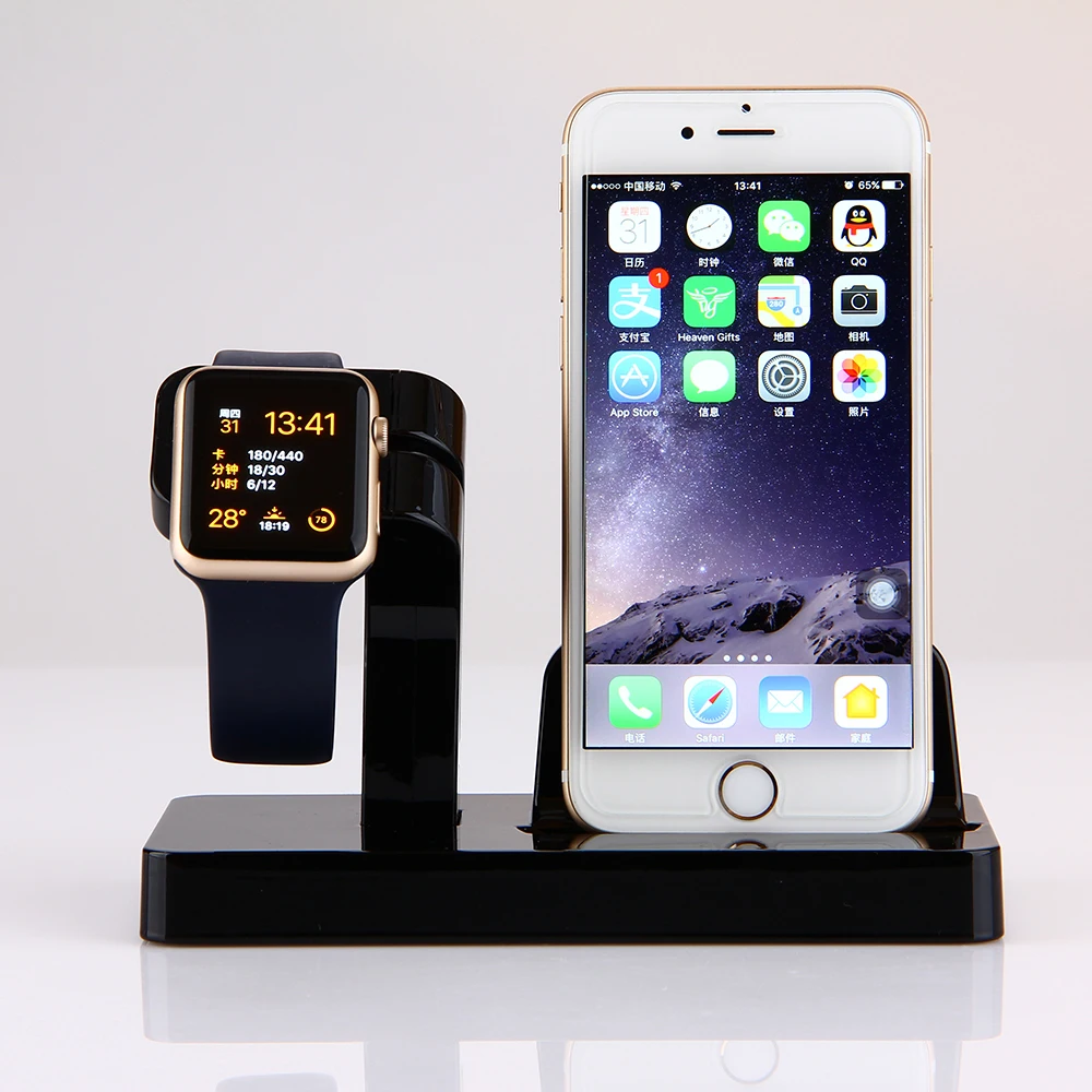 2 в 1 Подставка для зарядки iPhone X Xs Max 8 7 6 iWatch Series 3 многофункциональная зарядная док