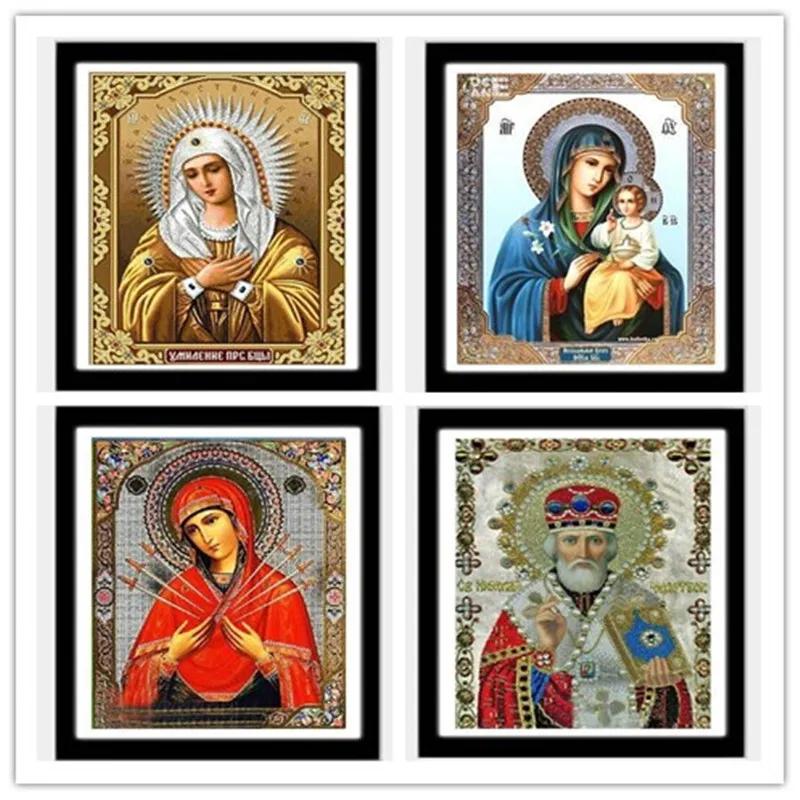 

Mosaic 5D DIY Diamond Painting Religious Icon Home Decoration Diamond Embroidery Classic Style Square Rhinestone Painting