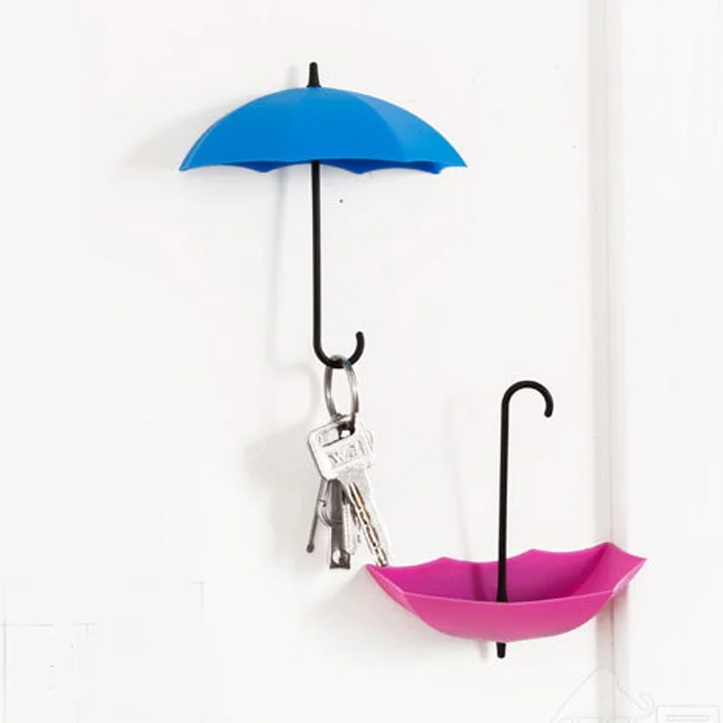 3 шт. высокое качество красочный зонтик Крючки стены команда крюк для хранения вешалка Многофункциональный держатели инструмента