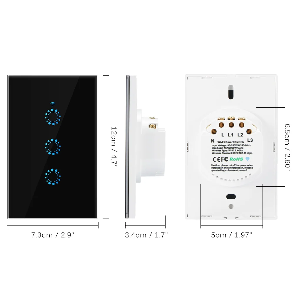Выключатель света сенсорный выключатель Дистанционный переключатель освещения Touch swtich беспроводной настенный прерыватель переключатель Wi Fi работать с Alexa Google помощник IFTTT для Android беспроводной