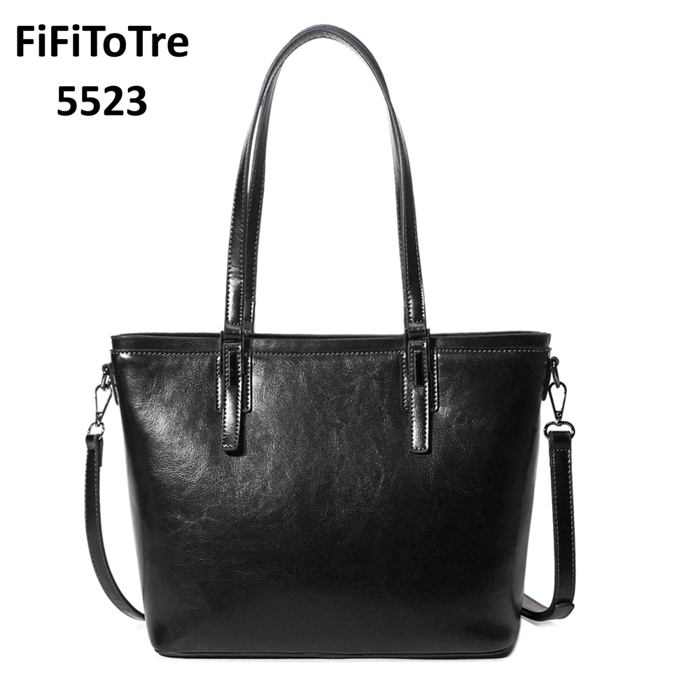 5523 Women Casual Tote Genuine Leather Handbag New Fashion Vintage Shopping Bags Designer