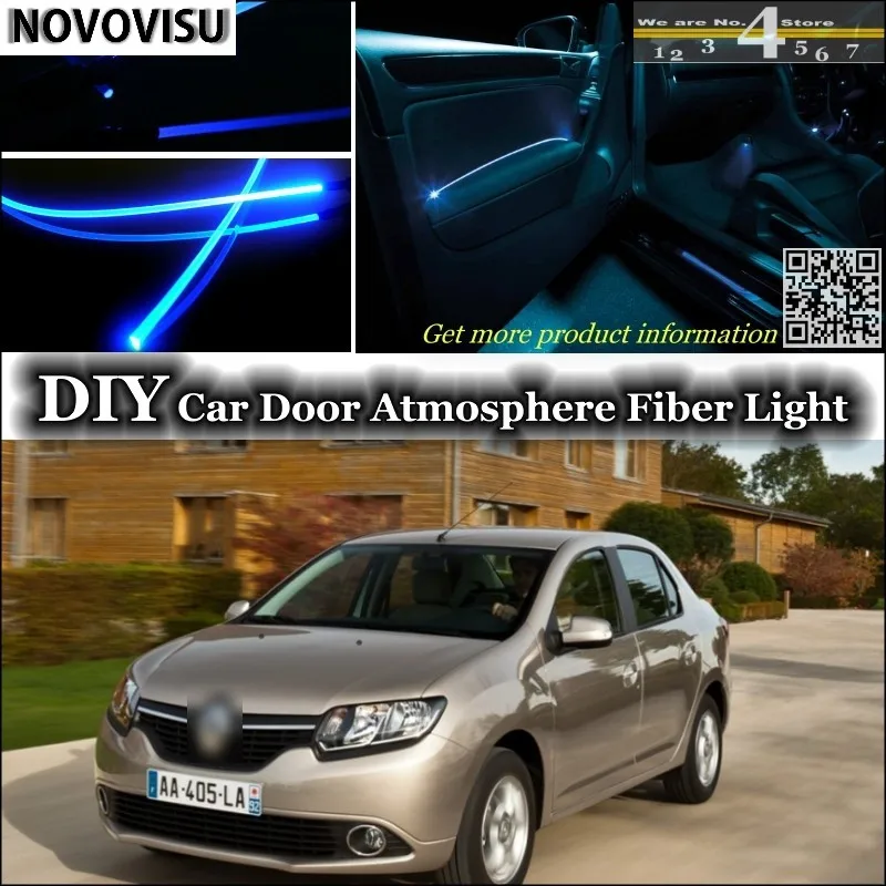 Novovisu для Renault Symbol/талия/Citius интерьер окружающего света настройки атмосферу волокно оптическое Ленточные огни внутри двери Панель