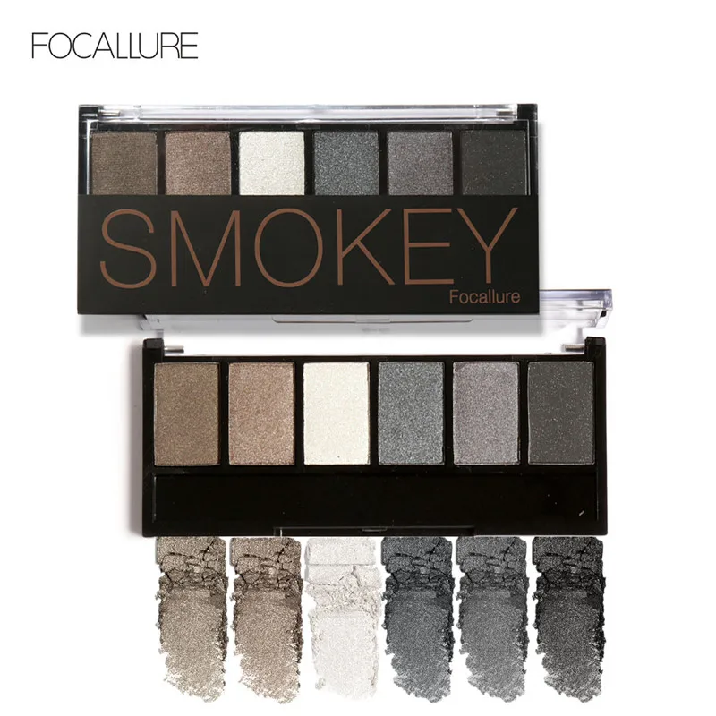 FOCALLURE New Pro 6 Colors Eyeshadow Makeup Set Waterproof Smudge Proof Eye Shadow Powder Palette For Women |
