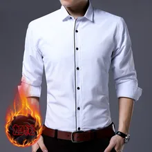 Высокое качество зимние Для мужчин осень сплошной Цвет Smart Повседневное Сорочки выходные для мужчин мужской классический Тонкий кашемировый топ Рубашки для мальчиков Vestidos Для мужчин 6112