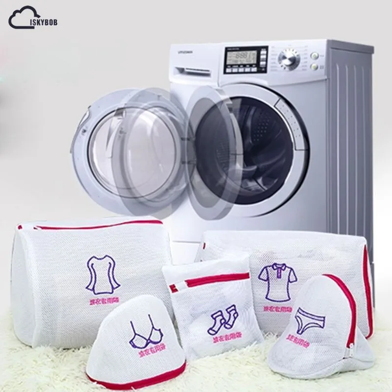 

New Family Small Tool Sock Bra Dress Zipped Laundry Washing Bag Embroidery Mesh PACKING ORGANIZERS