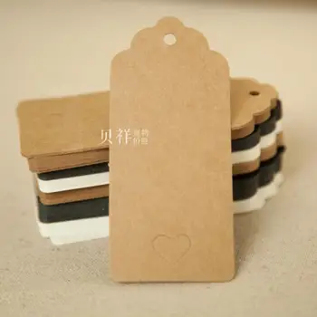 

Free shipping Stock blank kraft gift tags cardboard pricing tags DIY notes tags brown paper labels 100pcs lot