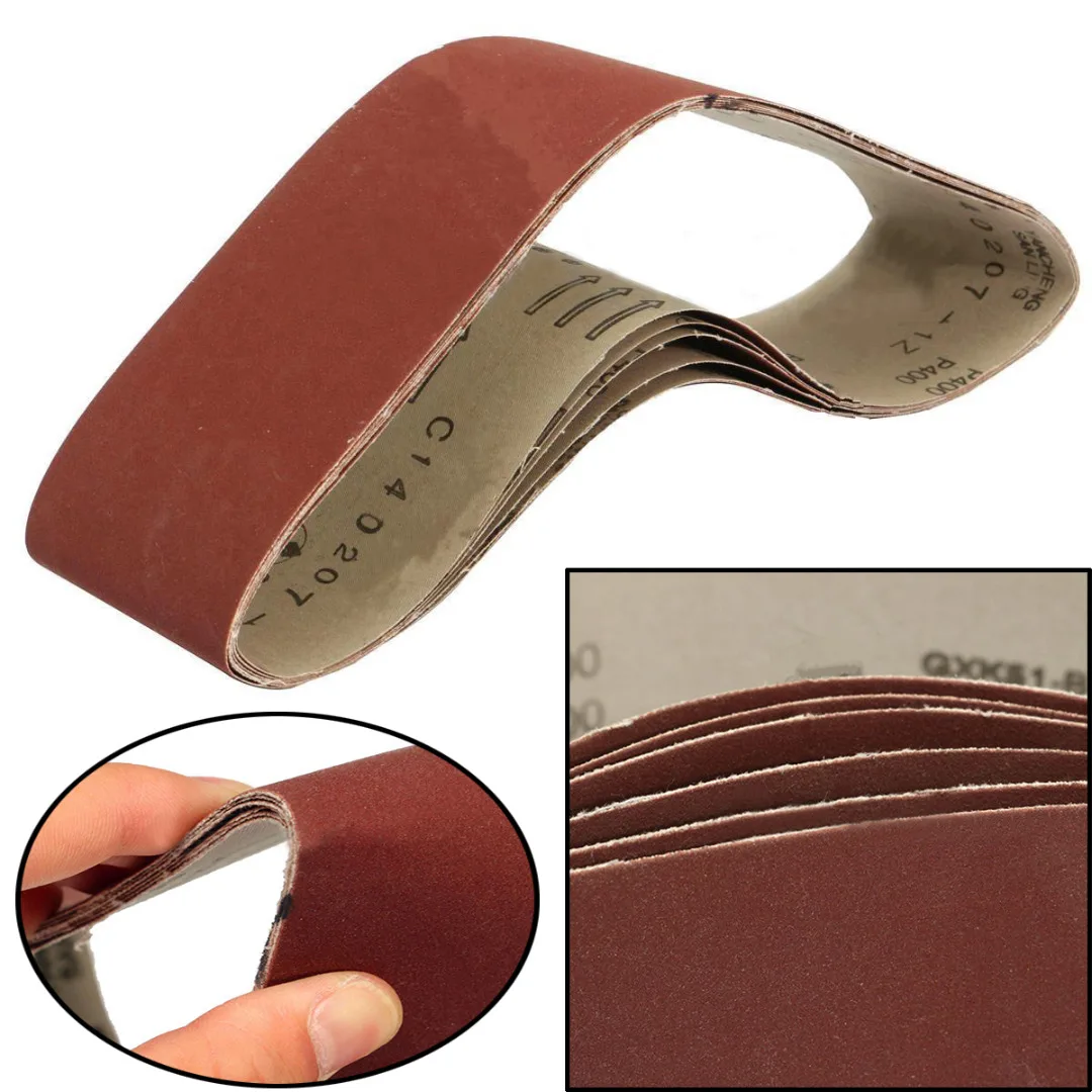 6pcs Heavy Duty 400 Grit Sanding Belt 100x915mm Abrasive Sanding Belts Set For Metal Working