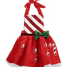 Коллекция года, рождественское платье принцессы для новорожденных девочек с бантом и карамельным тростником, костюм для детей от 0 до 18 месяцев