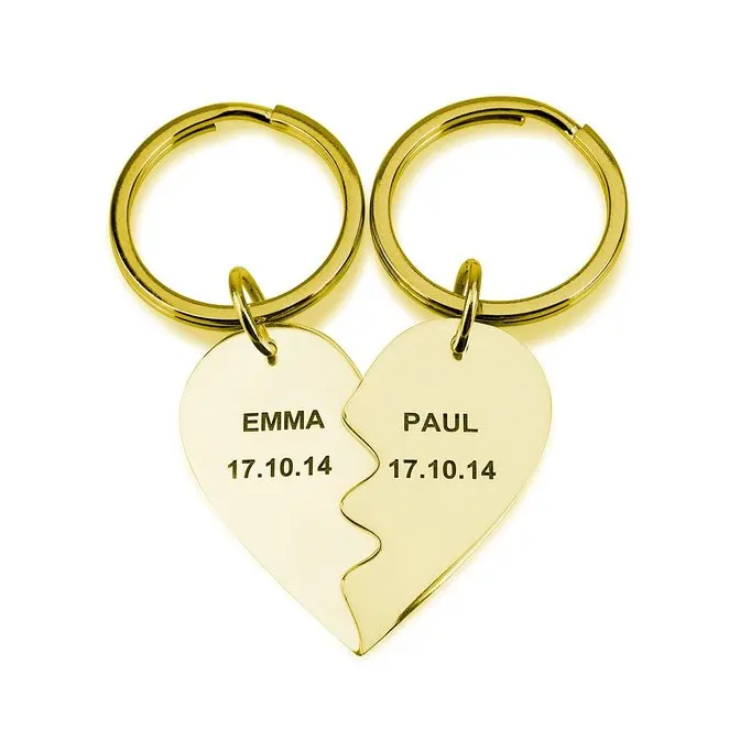 

2017 Exclusive Break Heart Keychain Couple Friendship Keychains Jewelry Can Custom Made Any Name YP2742