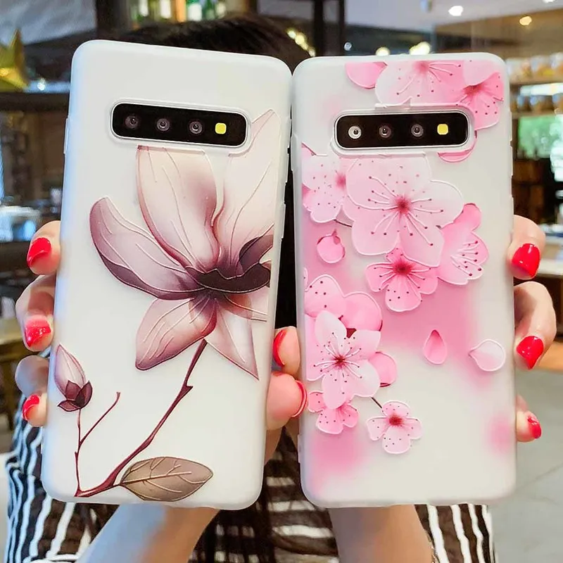 

Relief Phone Cases For Samsung Galaxy S10 Case Florlal Silicon Cover For Samsung A7 2018 A8 A8+ 2018 A30 A50 Matte Soft TPU Capa