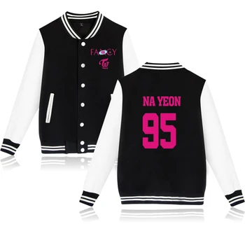 

Twice Baseball Jacket FANCY Cool autumn and winter Casual Fashion large size jacket men/women V-neck baseball uniform