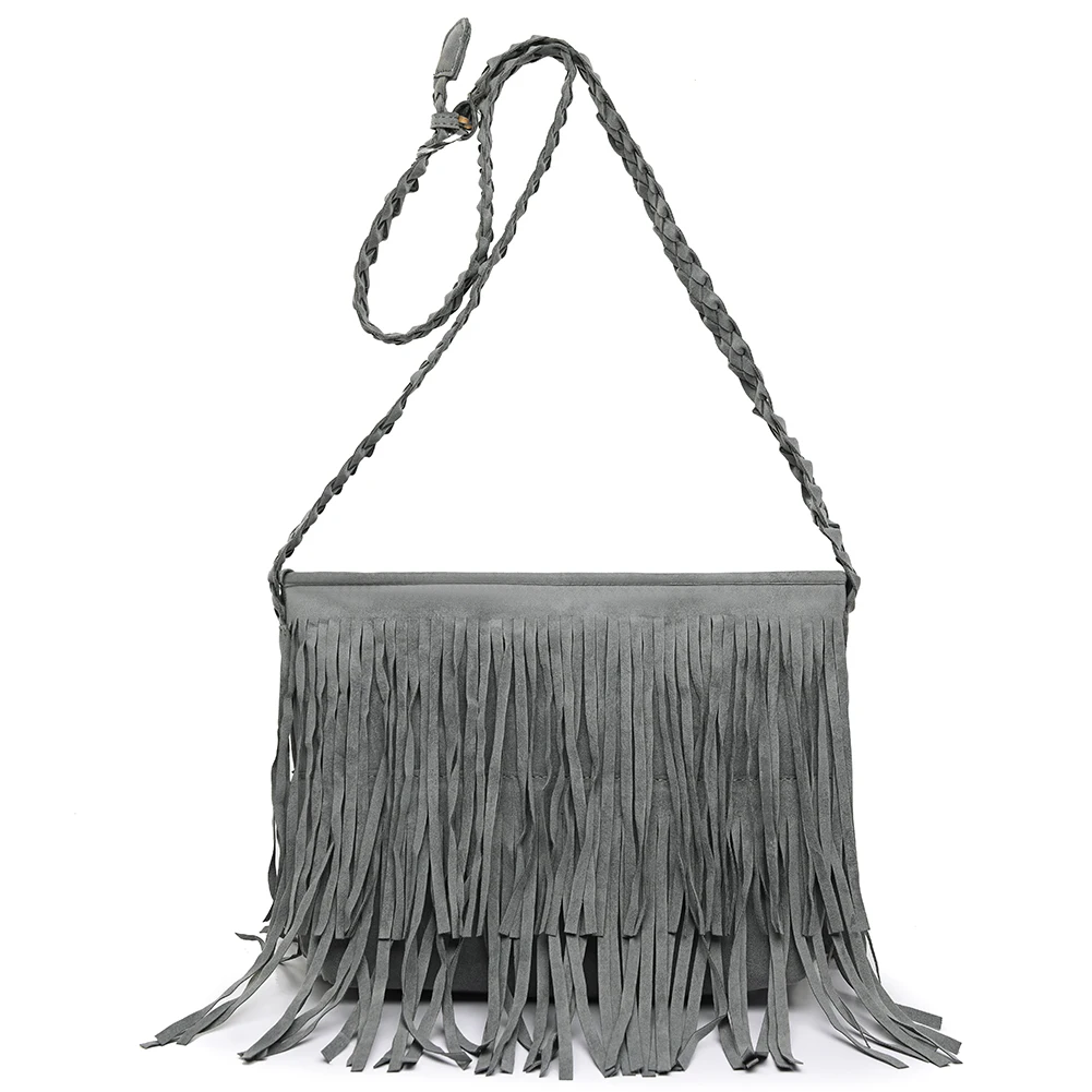 Deep Grey Новые сумки с кисточками женские сумки-мессенджеры Ретро Сумки из искусственной замши сумки через плечо женские кожаные сумки Bolsa Feminina - Цвет: Deep Grey