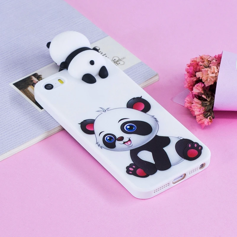 

i5 Cute Case For Coque Apple iPhone 5s Case for iPhone 5 3D Panda Soft Silicon Back Cover For iPhone5s 5 s 5SE Case 5S 5 SE