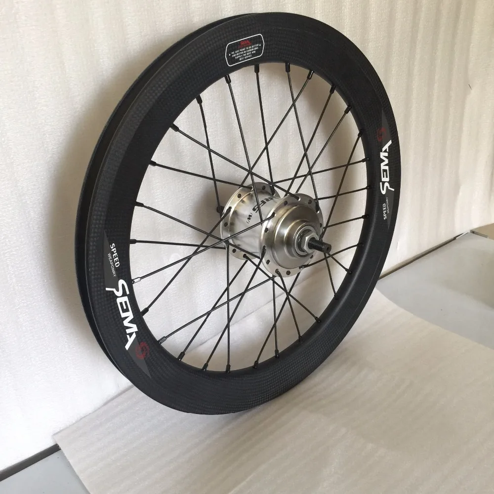 Clearance SEMA T700 16 inch 349 38 hubsmith 2 speed 2 gear Carbon High Quality Carbon Bicycle Wheels Clincher 3D Bicycle Cycling Wheels 2