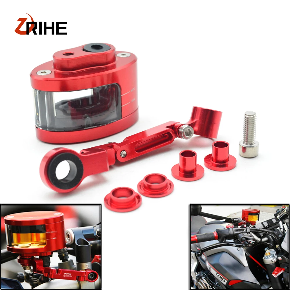 Universal Motorcycle Brake Fluid Reservoir Oil Tank with mounting kit For Yamaha Fazer 600 FZ6S FZ6N FJ-09 FJR 1300/ES TDM 900