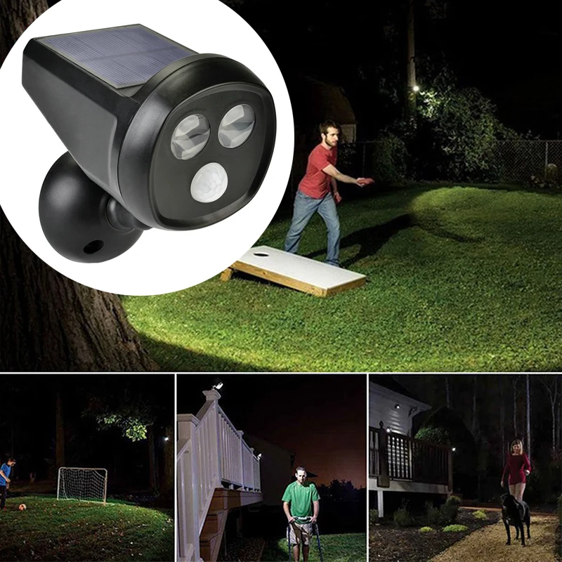 Solar Powered Motion Sensor Light Outdoor LED Wall Spotlight Lamp Night