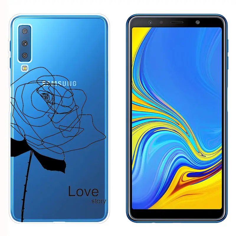 Soft TPU Fundas for Samsung A750 Smart Back Phone Cover for A6 A8 Plus 2018 Galaxy A9 2018 Clear Silicone Case for A520 A7 2018 (46)