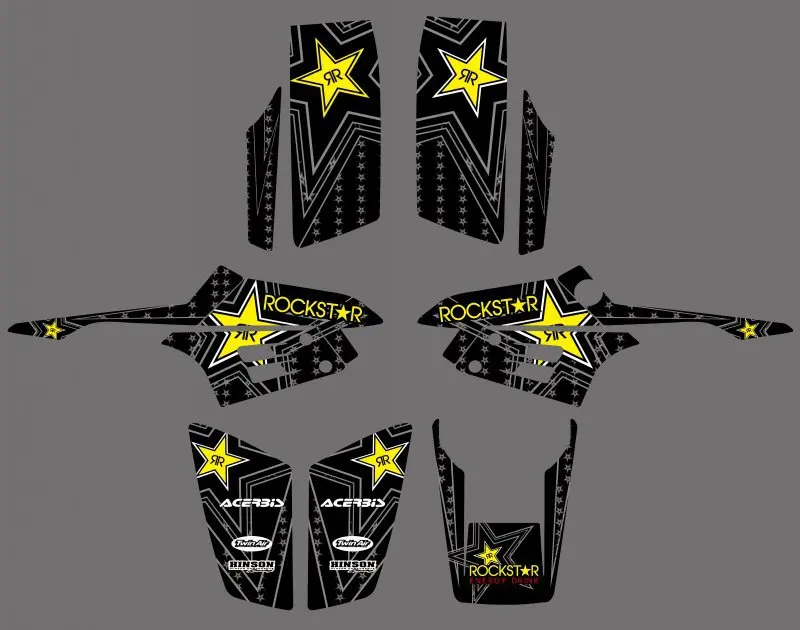 0332 черная звезда стиль ROCKSTAR наклейки графические наборы для воина 350 ATV