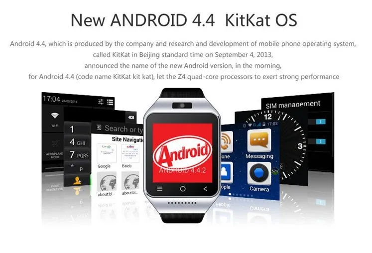 Высокая qualitytp-a08 смартфон часы 3 г Wi-Fi часы с Android 4.4 MTK6572 Dual Core 1.5 дюймов GPS 5.0mp камера WCDMA