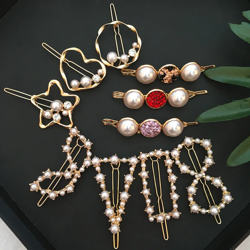 

Sweet Fashion Geometric Pearl BB Clip Women Hair Clips Bobby Pin Accessories For Girls Hair Barrette Hairgrip Hairpins Headdress