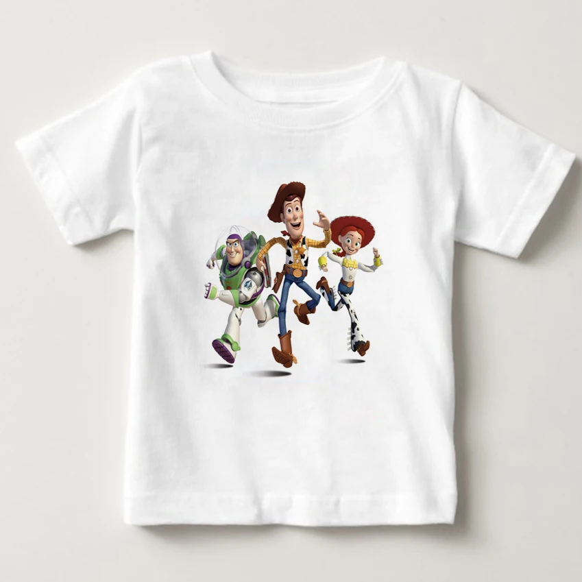 В ходящая игрушка детская футболка Toy Story Шериф Вуди Мультфильм Базз Лайтер 3d футболка для мальчиков и футболки для девочек NN