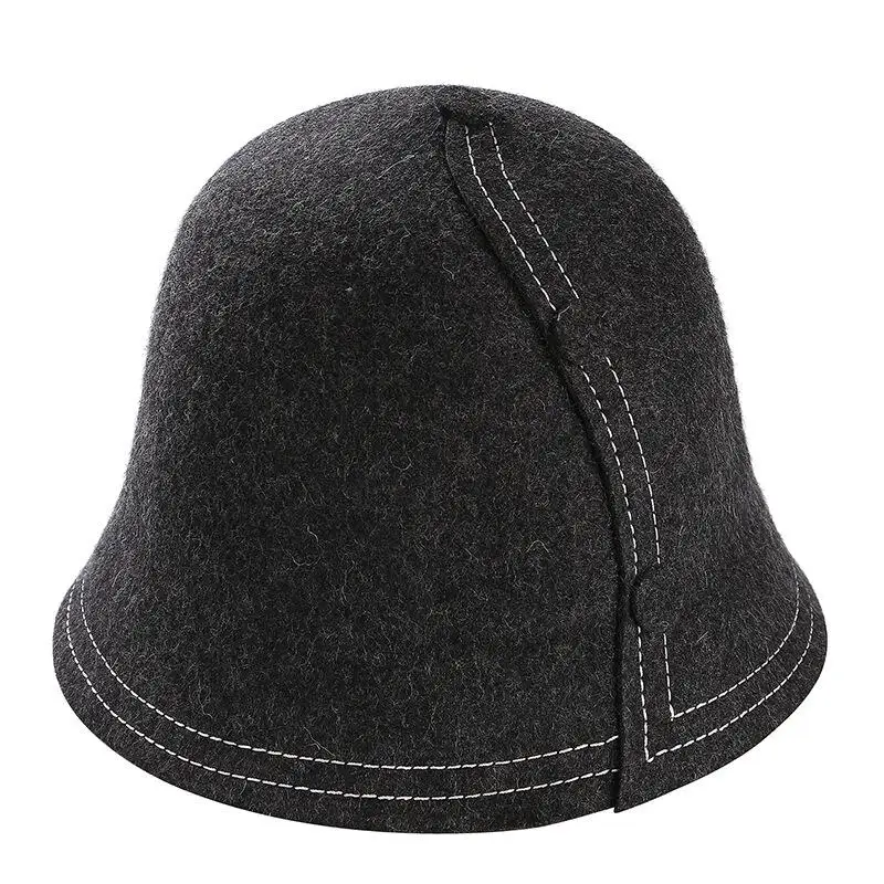 New High Quality Korean Style Vintage Bucket Hat Warm Fedoras Winter Women Hats black Color Pathwork Real wool Cap Top Hat - Цвет: 2